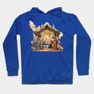 Watercolor Nativity Scene Hoodie